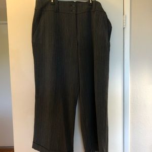 Wide-leg trousers, gray with teal stripe EUC 22